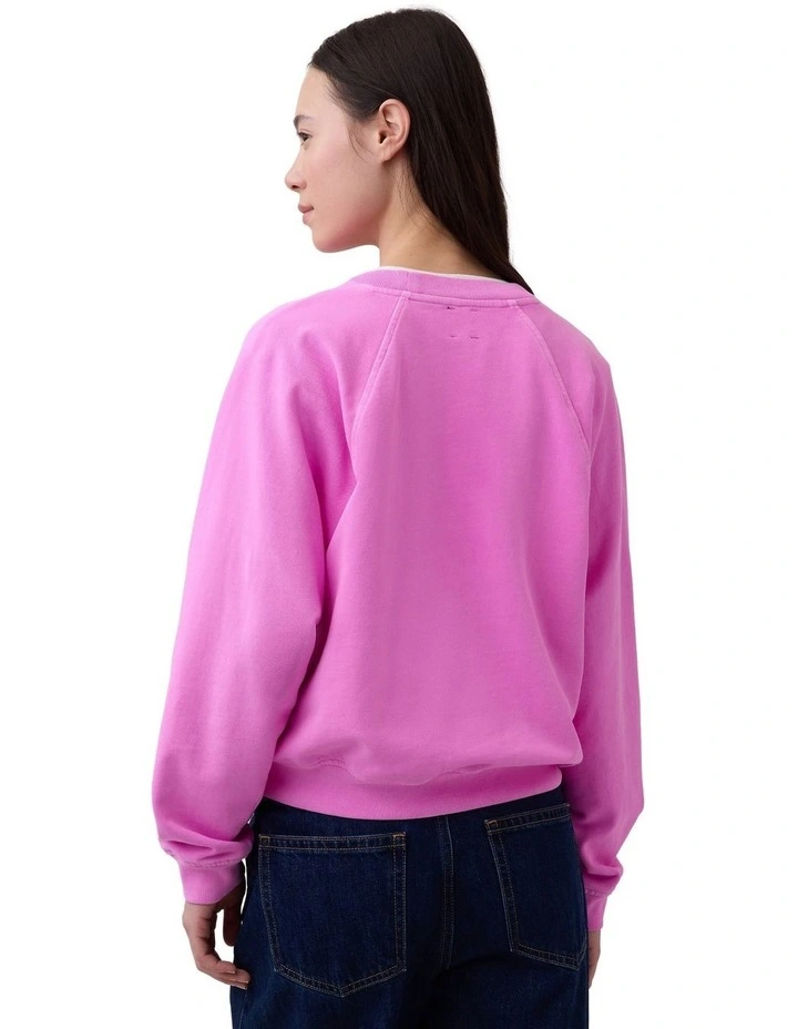 French Terry Raglan Logo Sweatshirt in Pink image 2