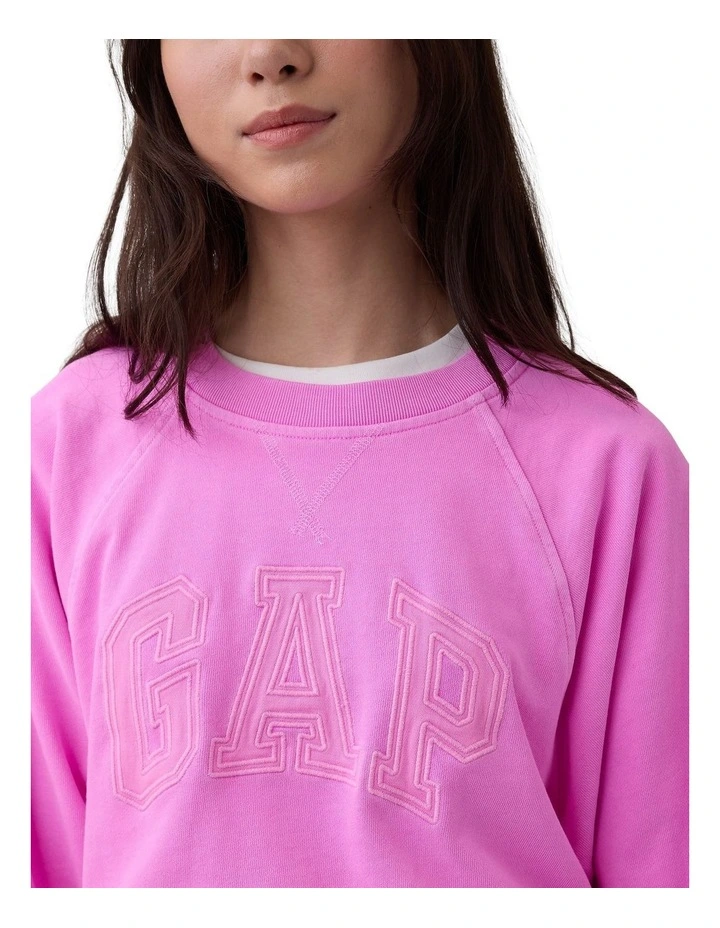 French Terry Raglan Logo Sweatshirt in Pink image 3