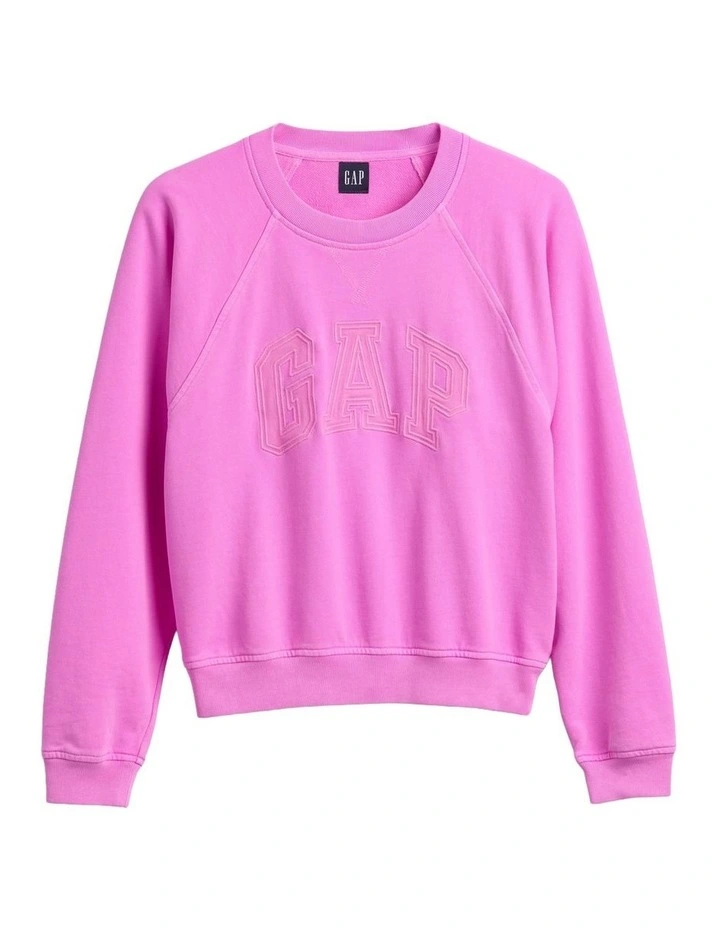 French Terry Raglan Logo Sweatshirt in Pink image 5
