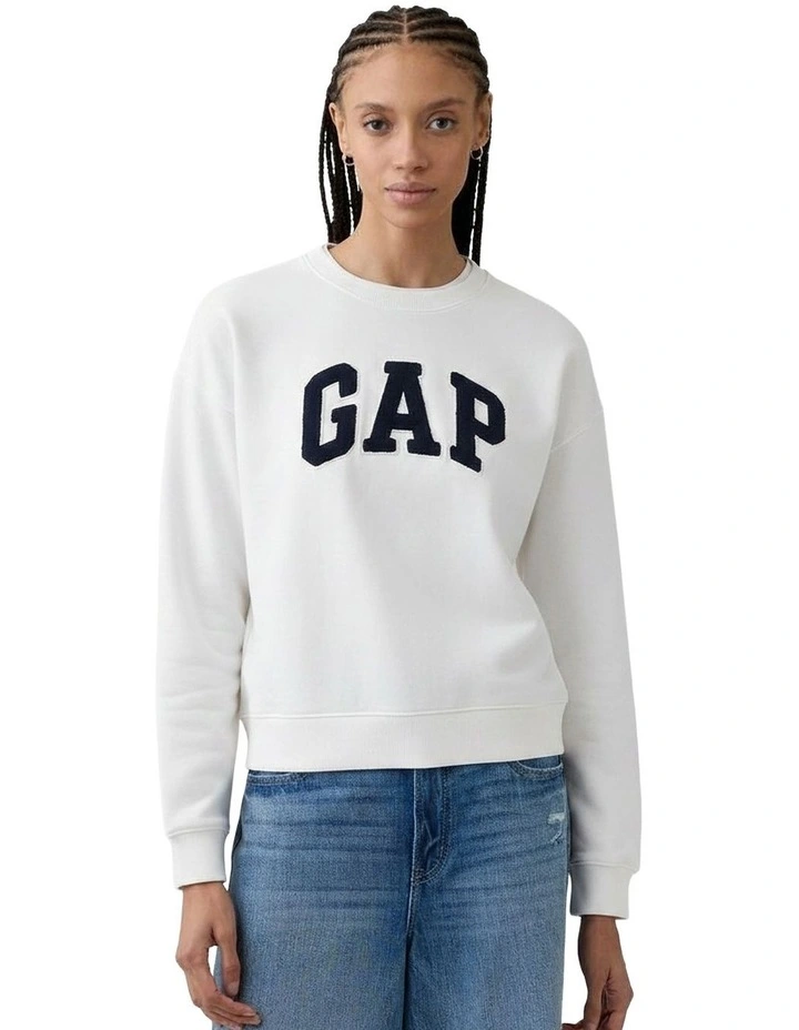 VintageSoft Wedge-Seam Sweatshirt in White image 1