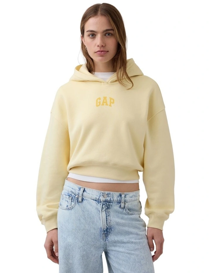VintageSoft Oversized Crop Logo Hoodie image 1