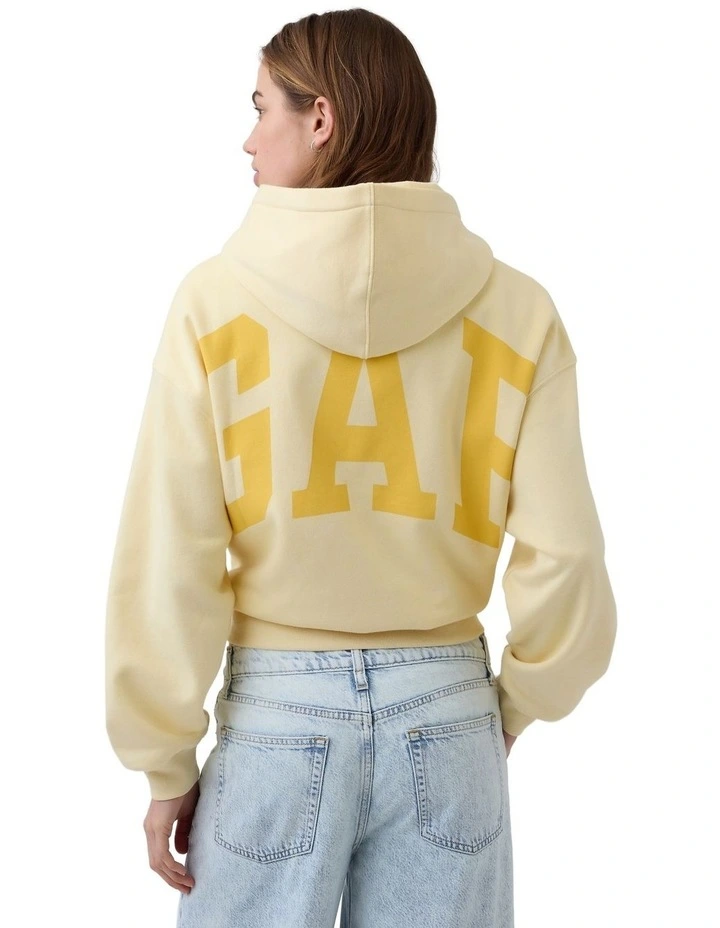 VintageSoft Oversized Crop Logo Hoodie image 2