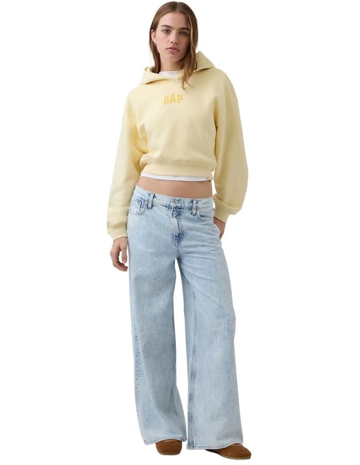 VintageSoft Oversized Crop Logo Hoodie image 3