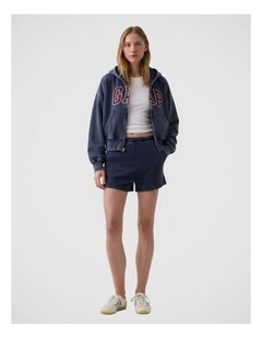 VintageSoft Oversized Gap Logo Zip Hoodie