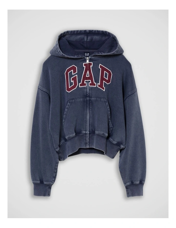 VintageSoft Oversized Gap Logo Zip Hoodie image 4