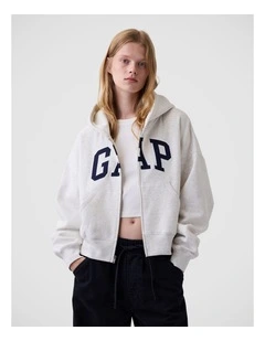 VintageSoft Oversized Gap Logo Zip Hoodie