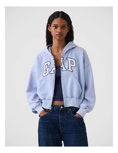 VintageSoft Oversized Gap Logo Zip Hoodie