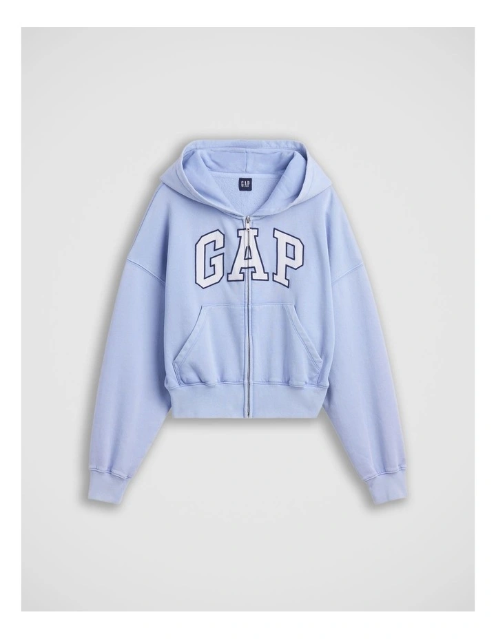 VintageSoft Oversized Gap Logo Zip Hoodie image 3
