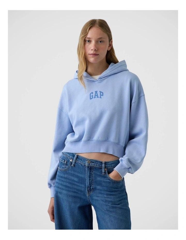 VintageSoft Crop Logo Hoodie image 1