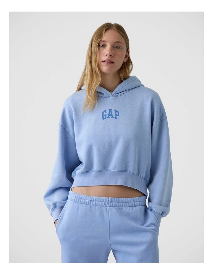 VintageSoft Crop Logo Hoodie image 3