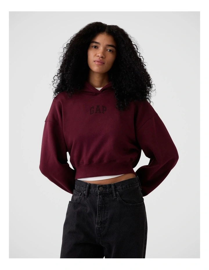 VintageSoft Crop Logo Hoodie image 1
