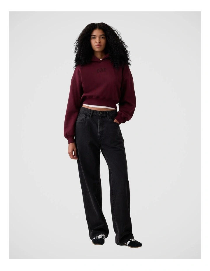 VintageSoft Crop Logo Hoodie image 4