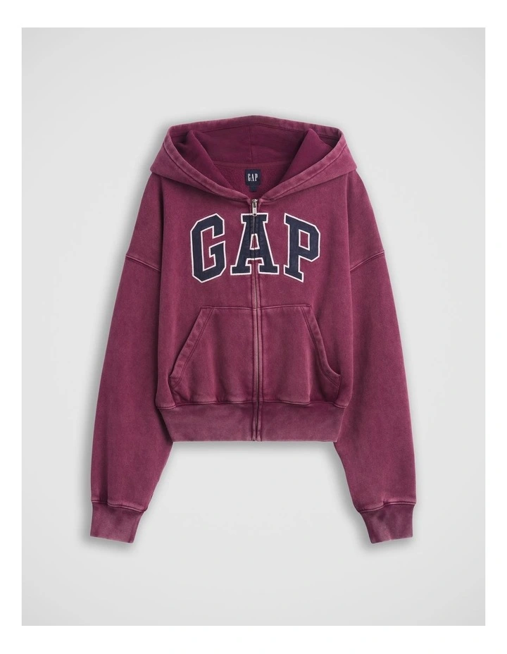 VintageSoft Oversized Gap Logo Zip Hoodie image 3