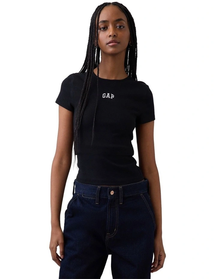 Frch Short Sleeve Mod 2X2 Logo Tee in Black image 1