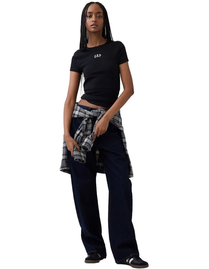 Frch Short Sleeve Mod 2X2 Logo Tee in Black image 3