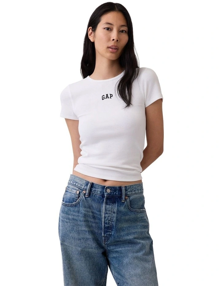 Frch Short Sleeve Mod 2X2 Logo Tee in White image 1