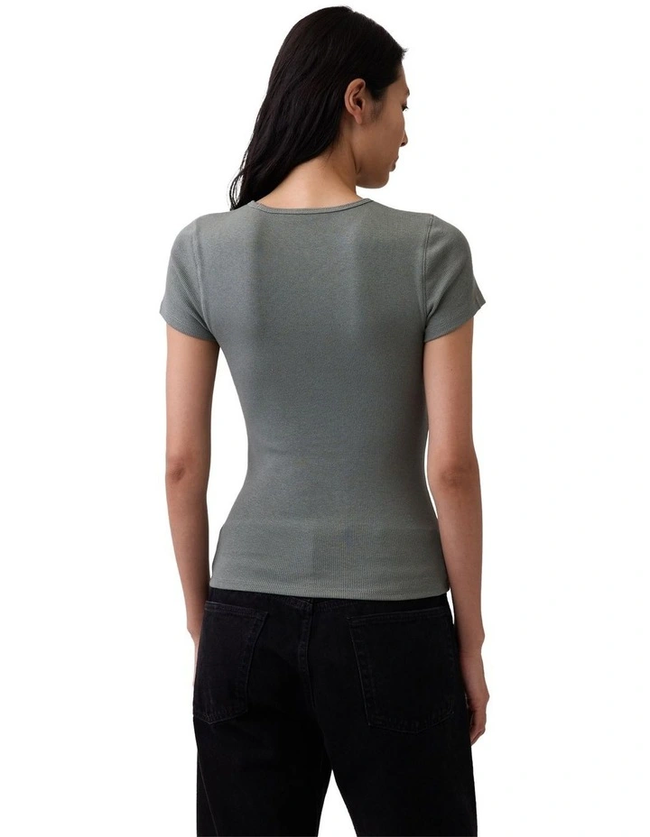 Frch Short Sleeve Mod 2X2 Logo Tee in Grey image 2