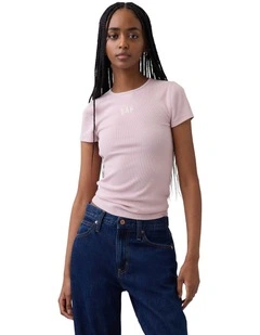 Frch Short Sleeve Mod 2X2 Logo Tee in Purple