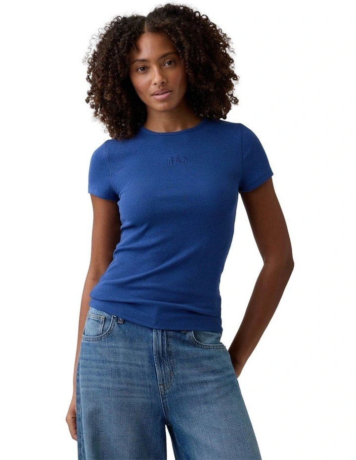 Frch Short Sleeve Mod 2X2 Logo Tee in Blue image 1