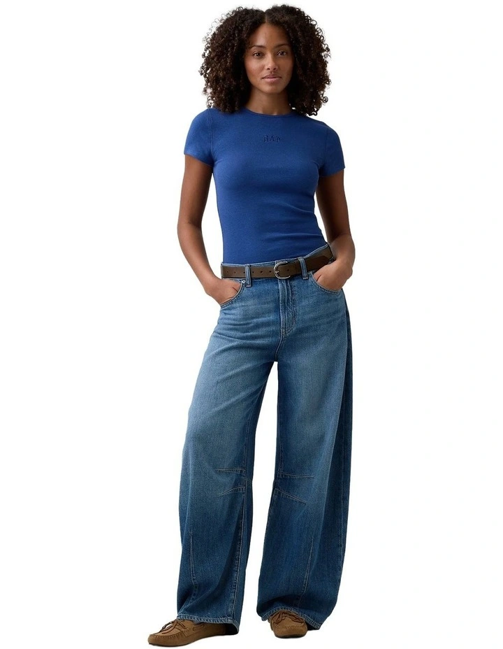 Frch Short Sleeve Mod 2X2 Logo Tee in Blue image 3