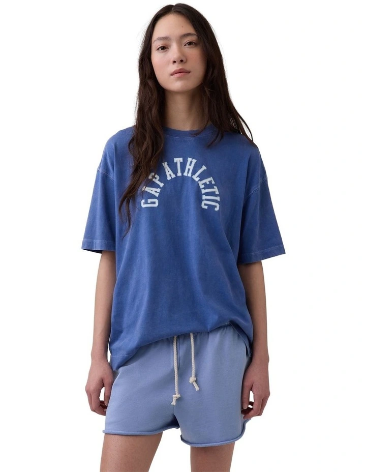 Frch Short Sleeves Vintage Oversized Tee in Blue image 1