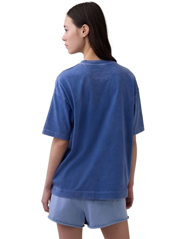 Frch Short Sleeves Vintage Oversized Tee in Blue image 2