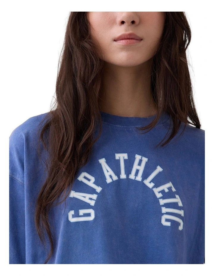 Frch Short Sleeves Vintage Oversized Tee in Blue image 4