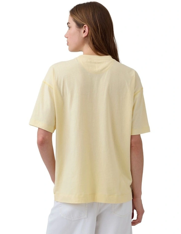 Frch Short Sleeve Vintage Oversized Tee in Maize image 2