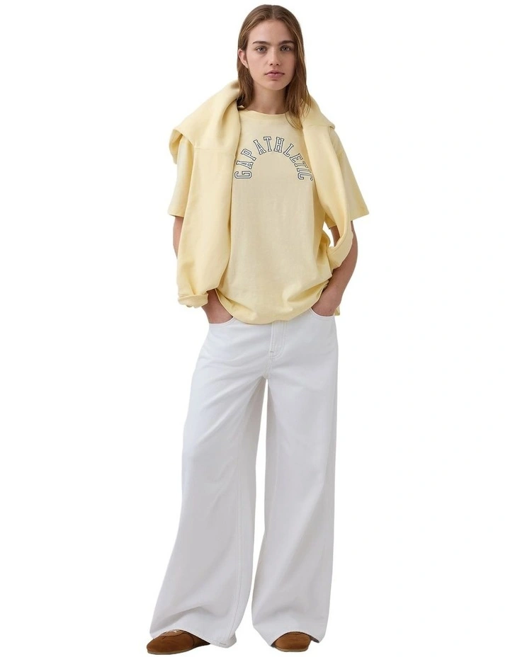 Frch Short Sleeve Vintage Oversized Tee in Maize image 3