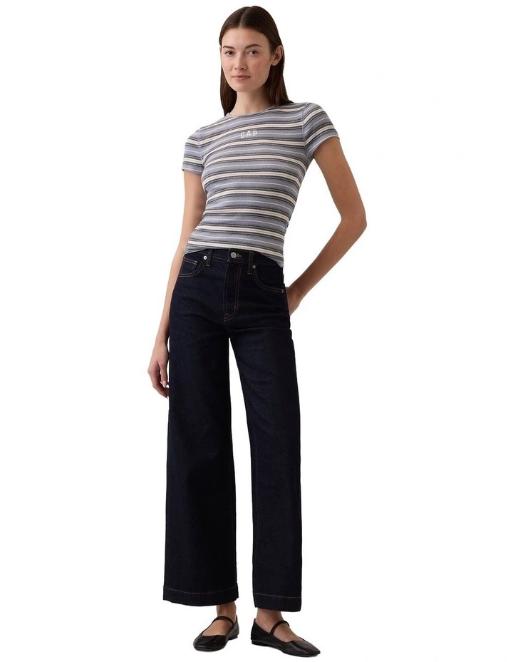 Frch Short Sleeve Modal 2X2 Logo Tee in Blue image 4