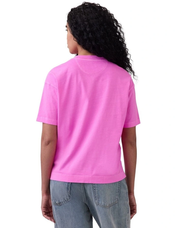 Organic Cotton Vintage Soft Athletic Logo Tunic T-shirt in Pink image 2