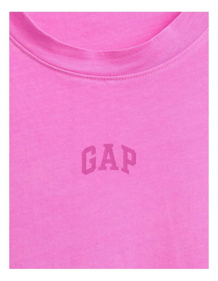 Organic Cotton Vintage Soft Athletic Logo Tunic T-shirt in Pink image 5
