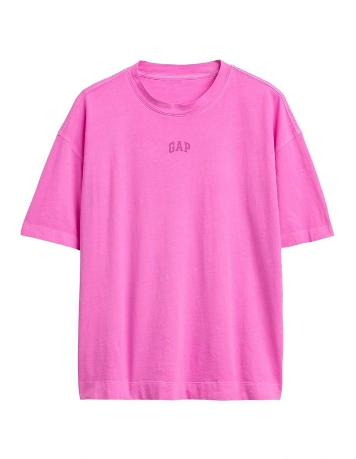 Organic Cotton Vintage Soft Athletic Logo Tunic T-shirt in Pink image 6