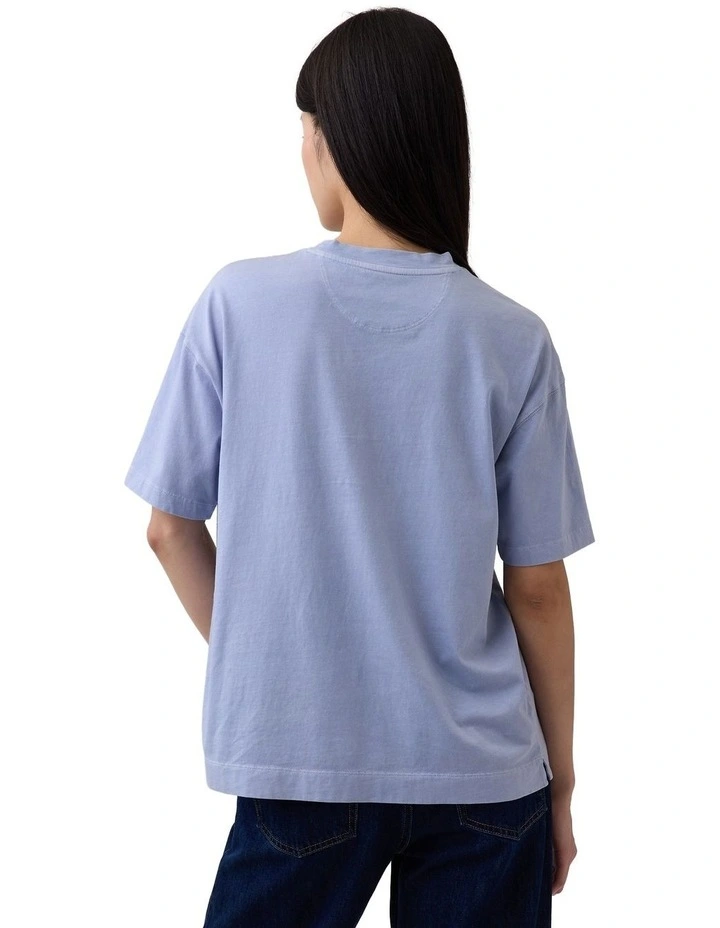 Organic Cotton VintageSoft Athletic Logo Tunic T-Shirt in Blue image 2