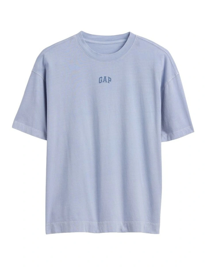 Organic Cotton VintageSoft Athletic Logo Tunic T-Shirt in Blue image 5
