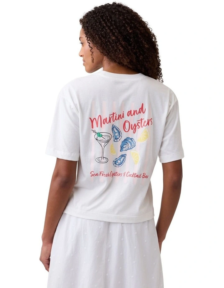 Boxy Graphic T-shirt in White image 2