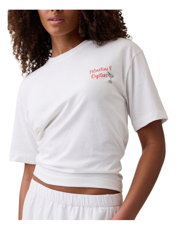 Boxy Graphic T-shirt in White image 4