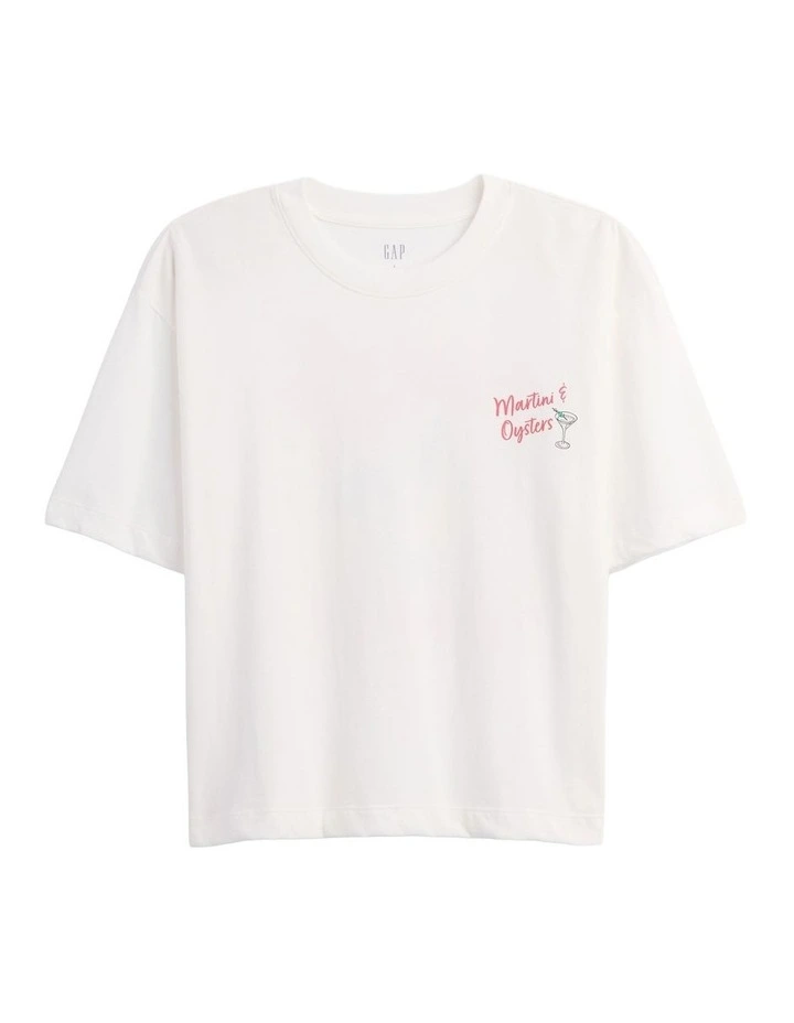 Boxy Graphic T-shirt in White image 5