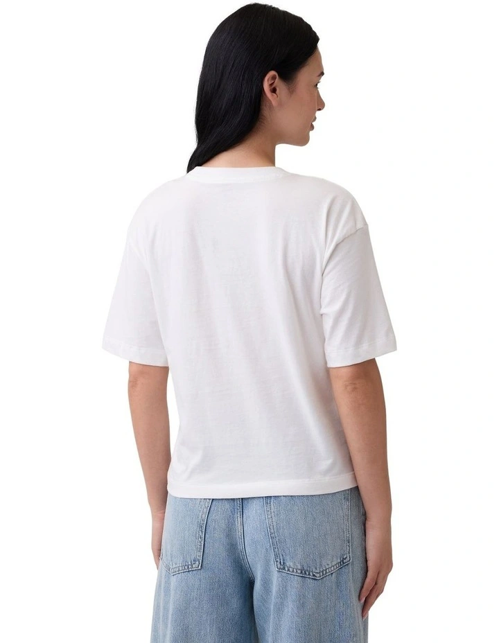 Boxy Graphic T-Shirt in White image 2