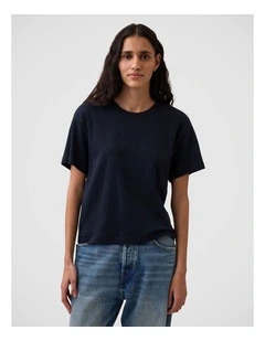 Supima Cotton Relaxed T-Shirt in New Classic Navy