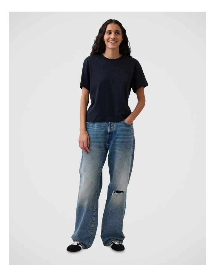 Supima Cotton Relaxed T-Shirt in New Classic Navy image 3