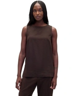 Longline Linen Shell in Brown