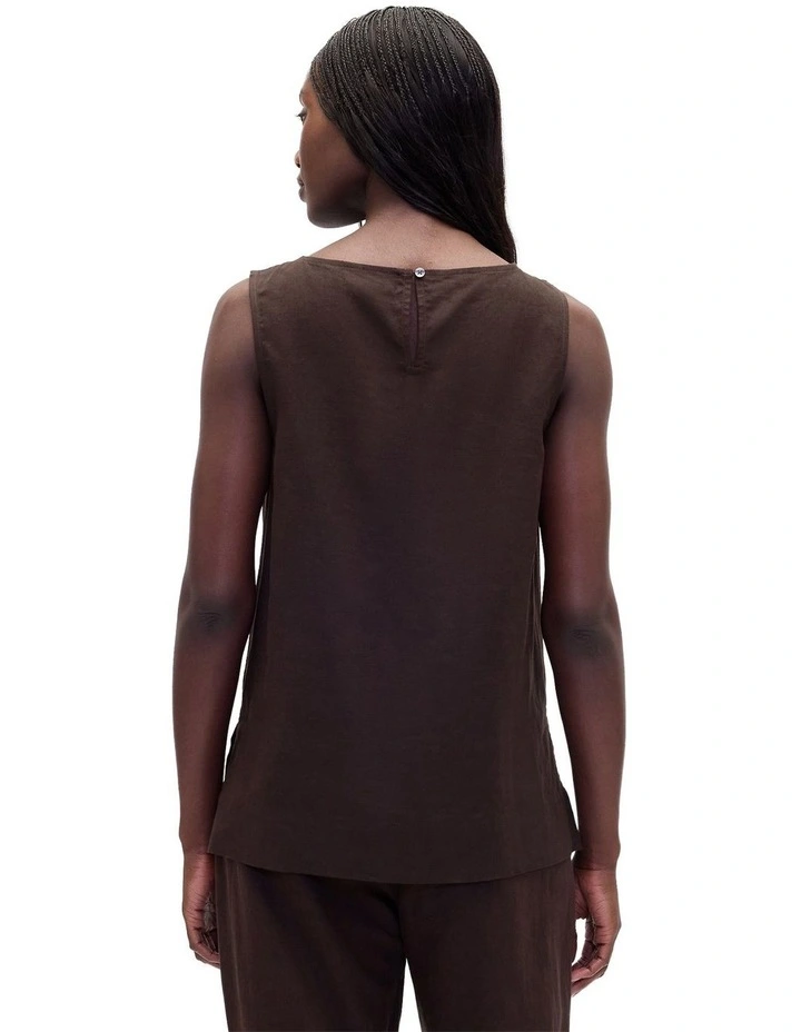 Longline Linen Shell in Brown image 2