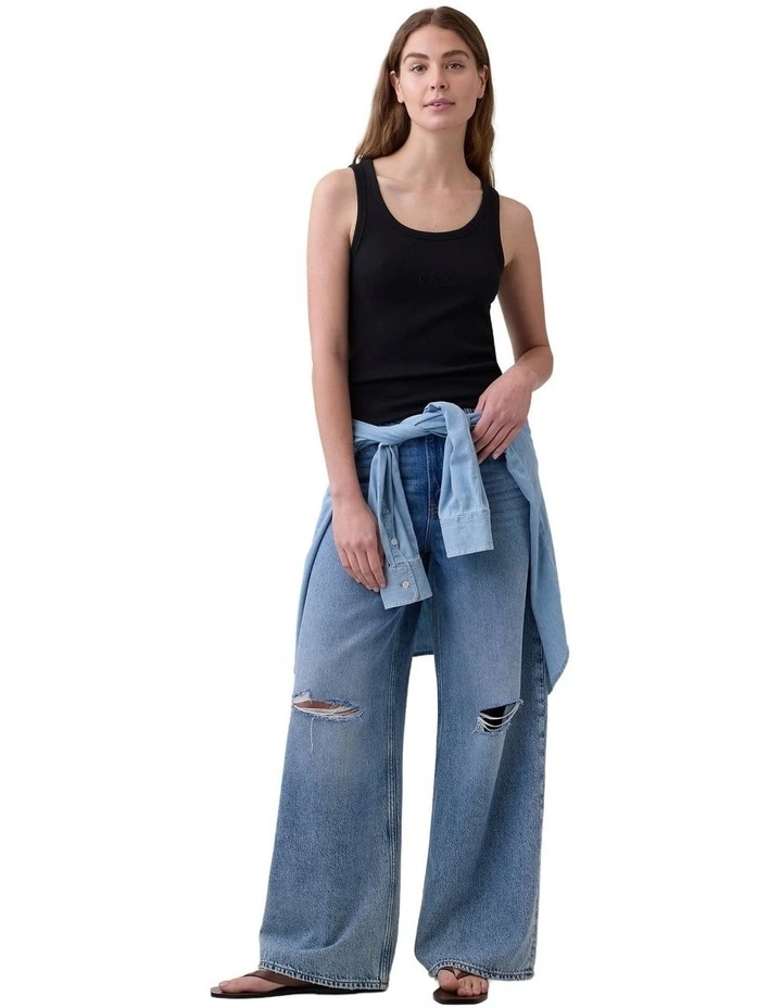 Frch Sl Cotton Logo Tank 2X2 in Black image 3