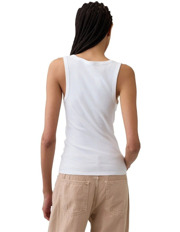 Frch Sl Cotton Logo Tank 2X2 in White image 2