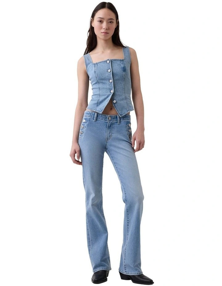 Sleeveless Corset Top in Blue image 4