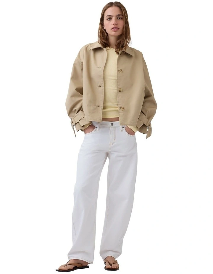 Long Sleeve Modal 2X2 Rib Crew T-shirt in Yellow image 3