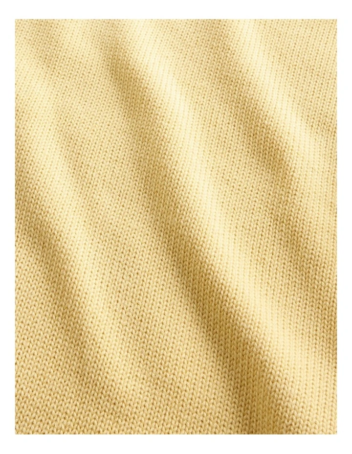 Relaxed Cotton Crewneck Sweater in Yellow image 4
