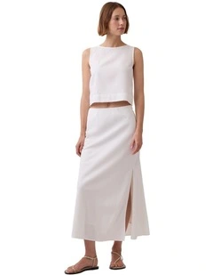 Maxi Slip Skirt in Cream