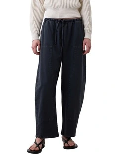 Dbl Knee Barrel Pant in Black